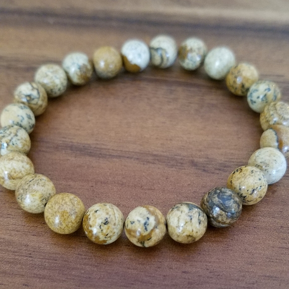 SOLD Brown Picture Jasper Beads Bracelet - Picture 10 of 12